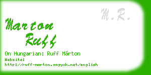 marton ruff business card